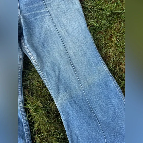 70s Vintage Wrangler Dual Front Zipper Bell Bottoms Sz 28 - Picture 4 of 12